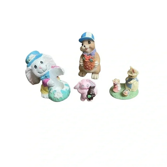 Vintage Spring Bunny Easter Lot of Figurines - Picture 1 of 13